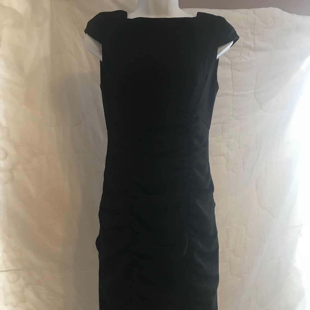 Nanette lepore black ruched shirred lined …
